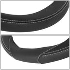 Steering Wheel Cover for Universal Fit (14.5"-15", Matte Grain, Double Stitch)