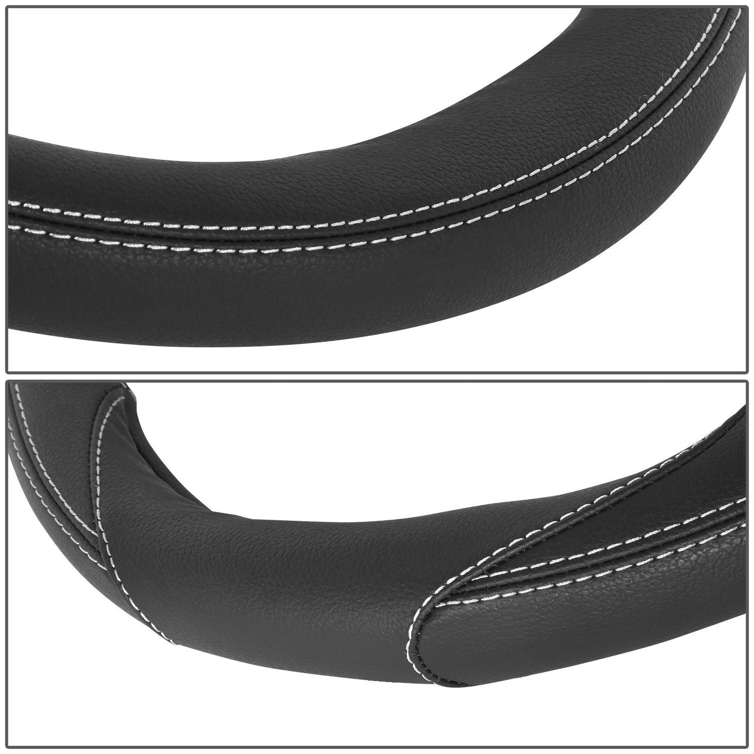 Steering Wheel Cover for Universal Fit (14.5"-15", Matte Grain, Double Stitch)
