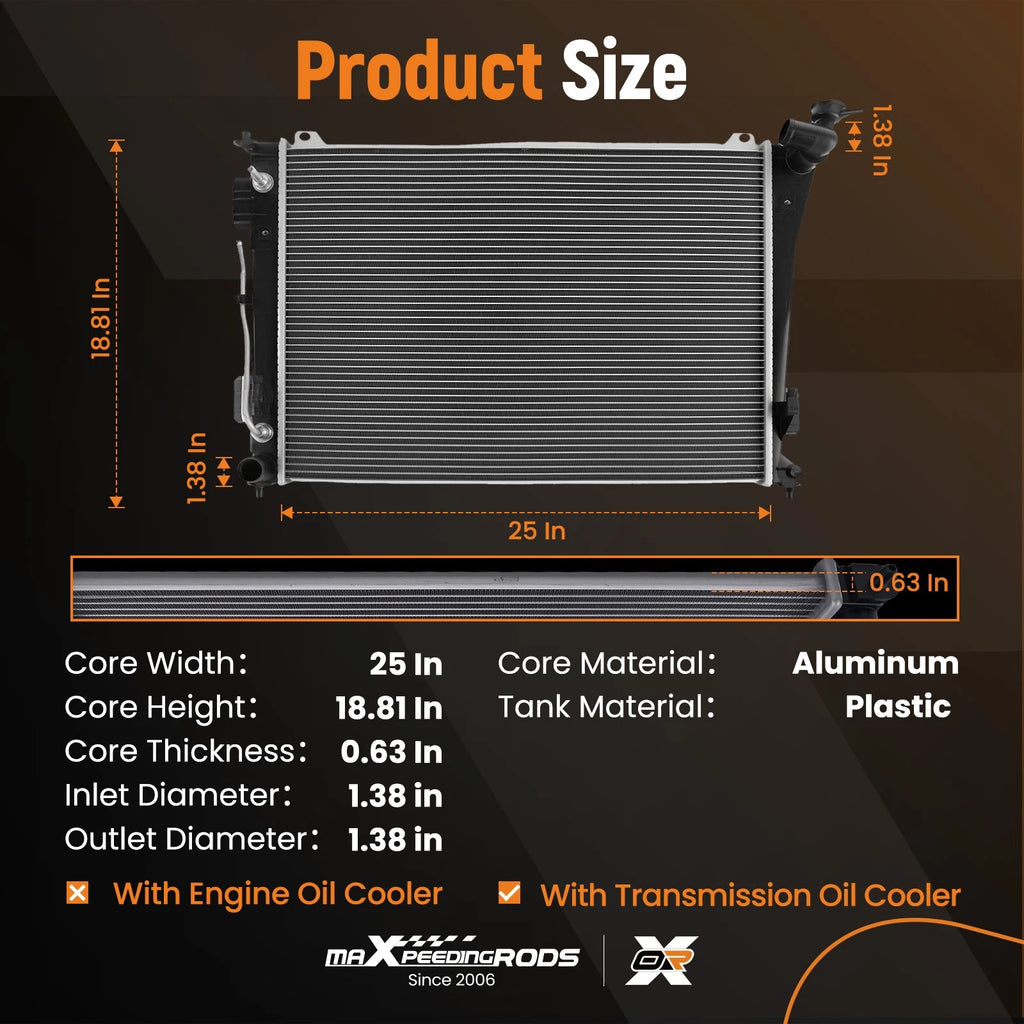Radiator AT Transmission Cooler for Hyundai Sonata 2.4L (2011–2014)