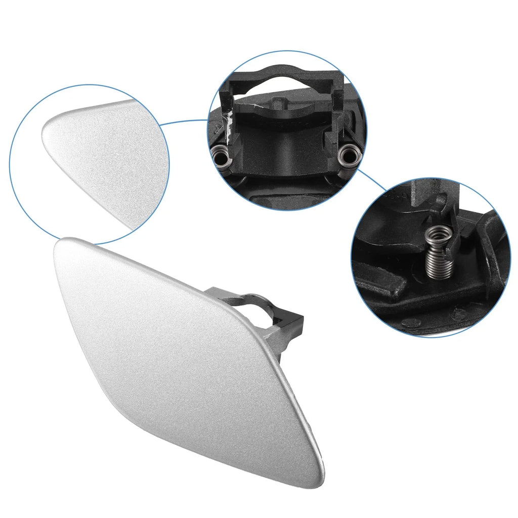 Front Right Bumper Headlight Washer Nozzle Cover Cap for BMW 328 Silver Tone