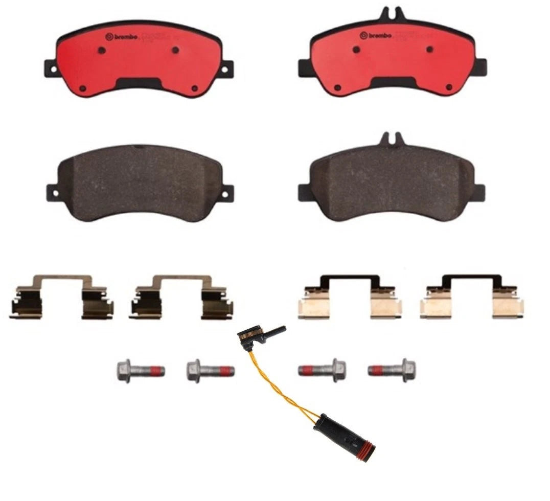 Set of 4 Brembo Front Ceramic Brake Pads with Sensor for Mercedes X204 (2010–2015)
