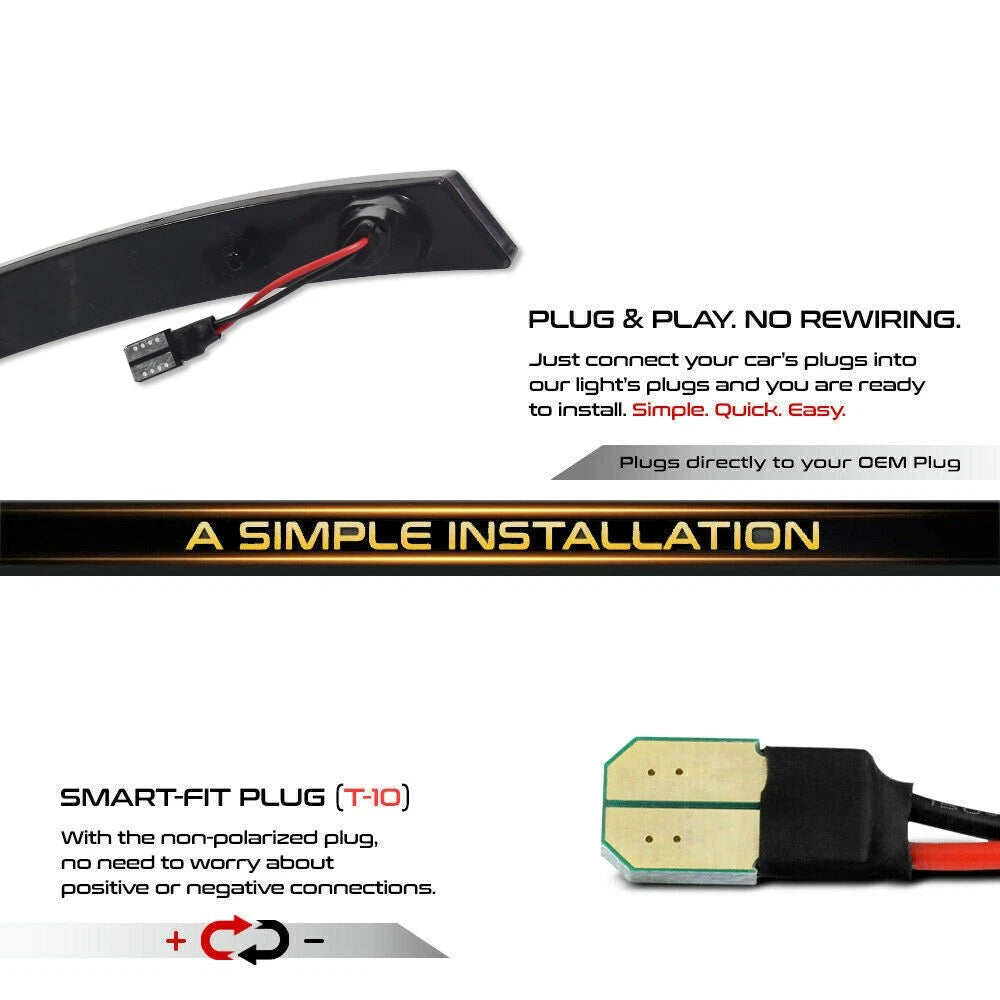Smoked Lens White LED Front Side Marker Lights for MINI Cooper (2002–2008)