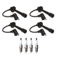 Denso 7mm Wire Set & 4 Platinum TT Spark Plugs for Mazda Miata (1990–2005)