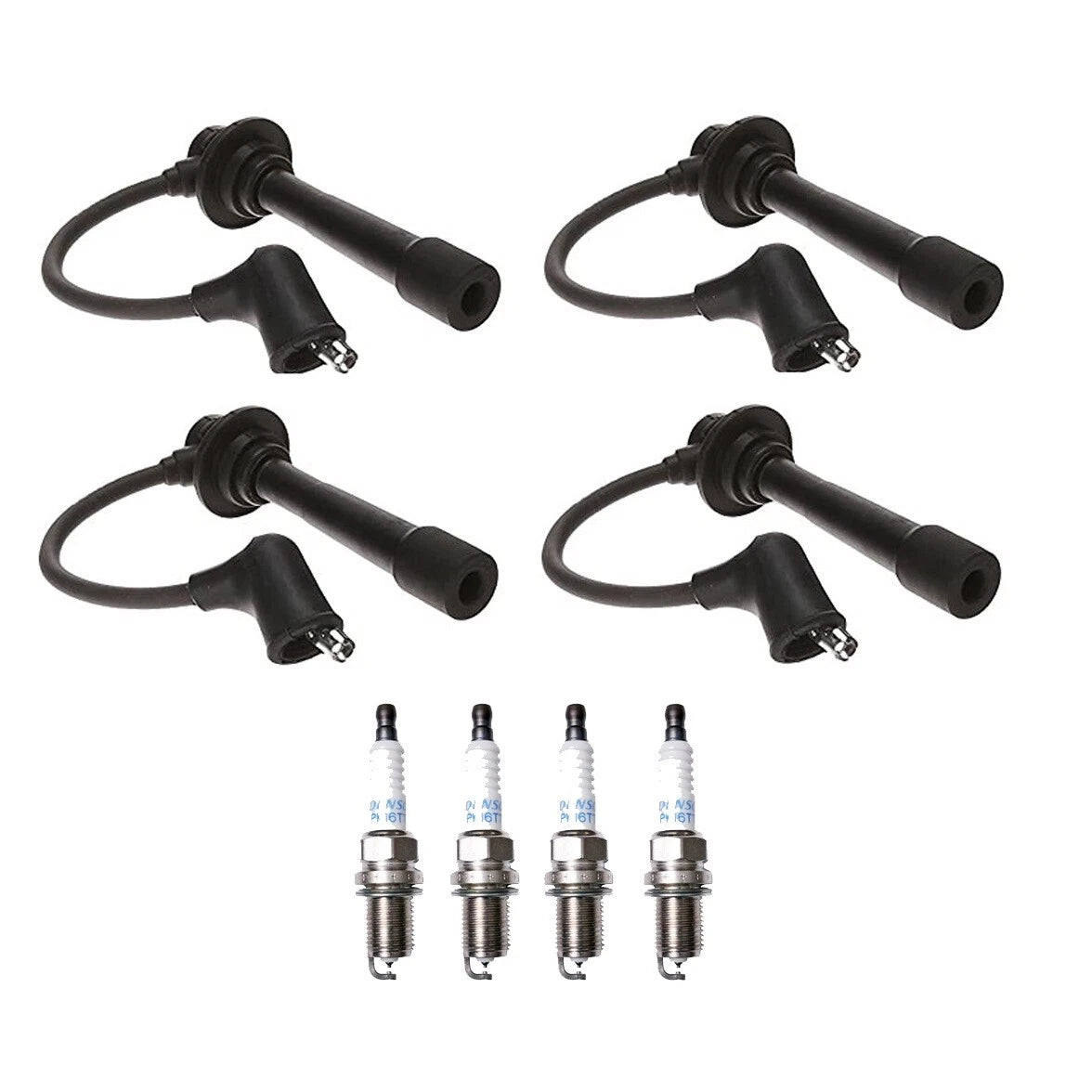 Denso 7mm Wire Set & 4 Platinum TT Spark Plugs for Mazda Miata (1990–2005)