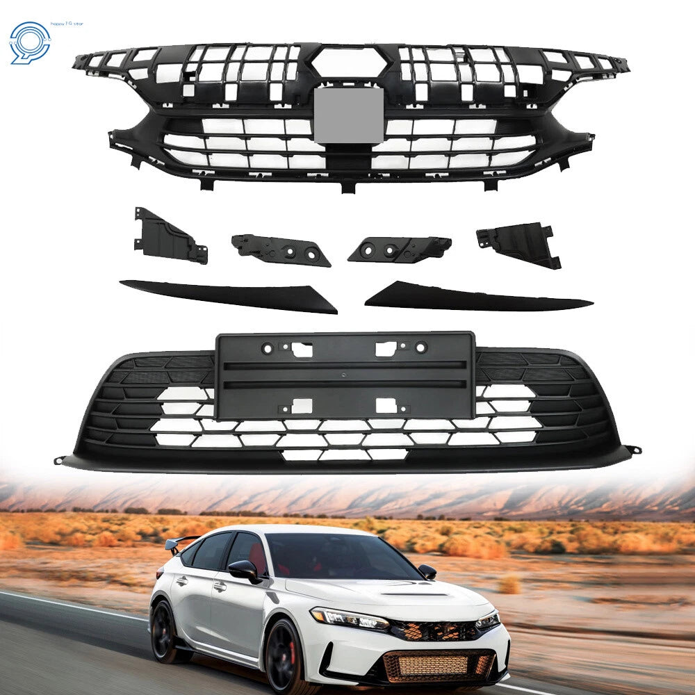 Front Bumper Grill with Headlight Eyelid for Honda Civic (2022–2023)