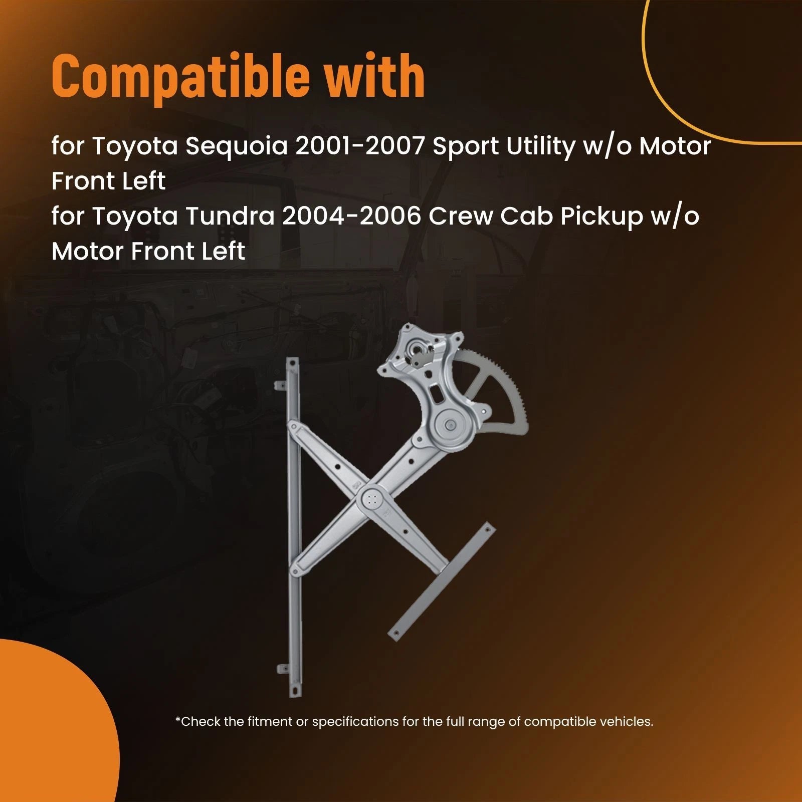 1x Window Regulator for Toyota Sequoia Tundra (2001–2007) 749-240 FL Front Driver Side