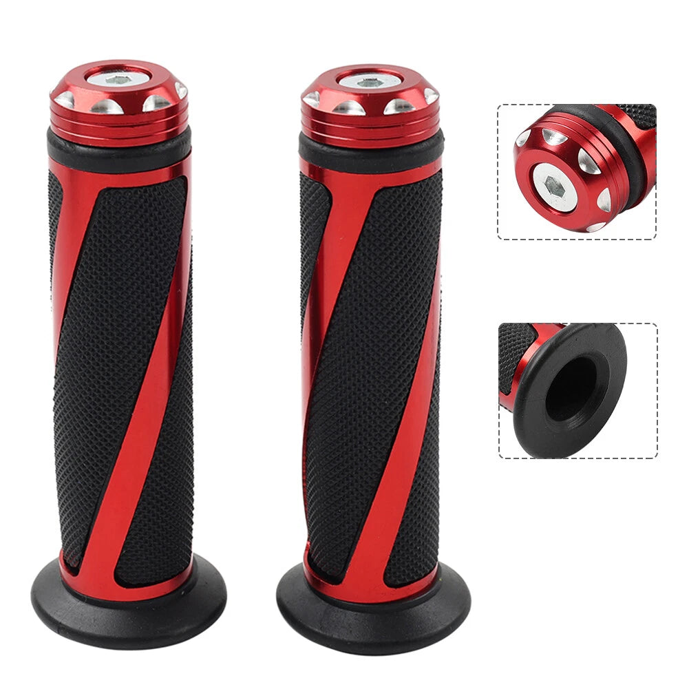 Rubber Gel Hand Grips for Yamaha MX ATV Dirt Bike (7/8", Red)