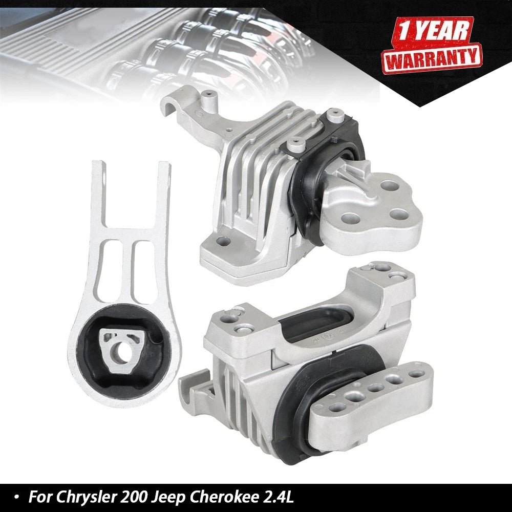 Set of 3 Engine and Transmission Mounts for Jeep Cherokee (2014â2019)