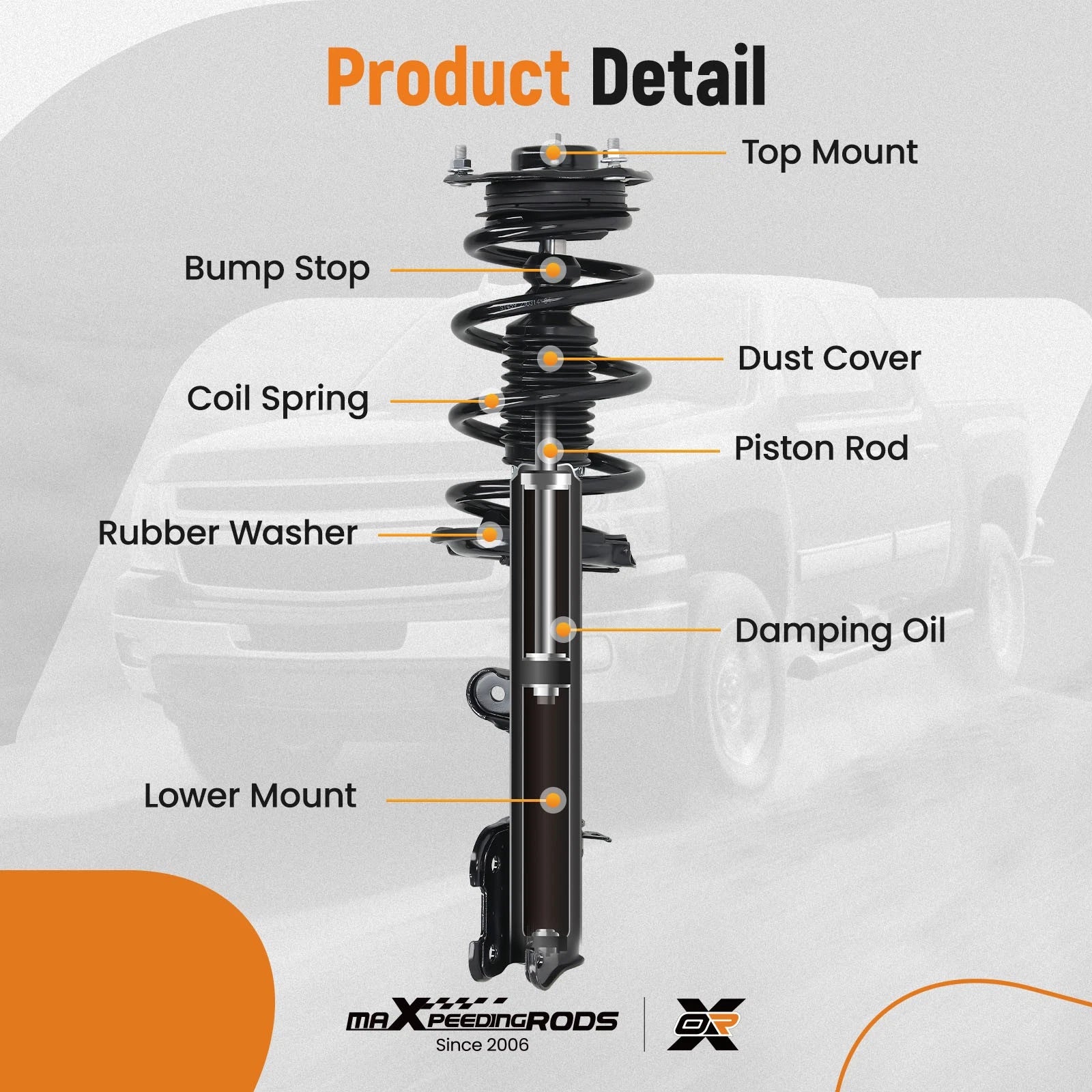 Front Struts with Sway Bar Links for Kia Sorento (2011-2013)