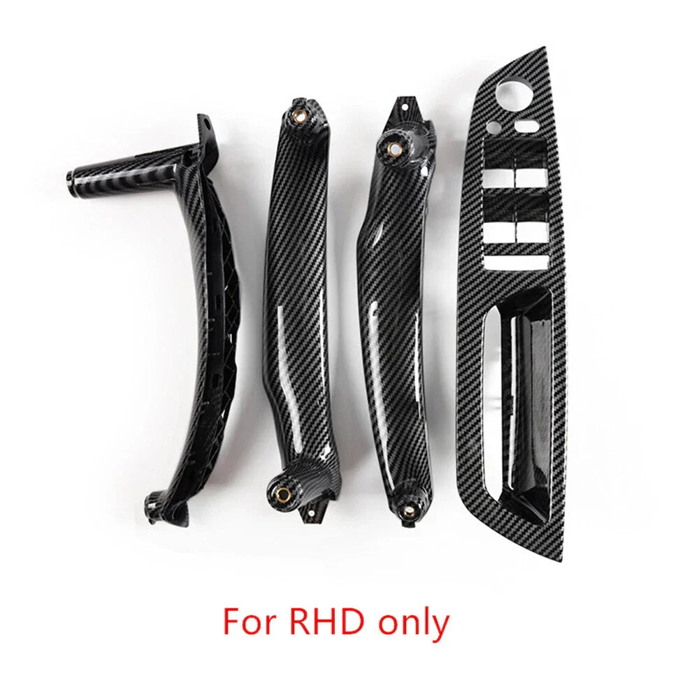 4 Pcs Carbon Fiber Inner Door Pull Handle Trim for BMW X5 X6 (2007-2013)