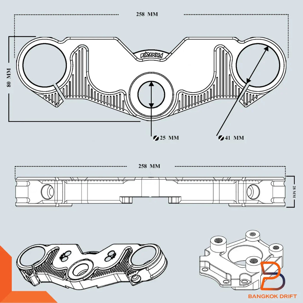 CNC Aluminium Complete Triple Trees Set for Honda Monkey Z125 (All Gen)