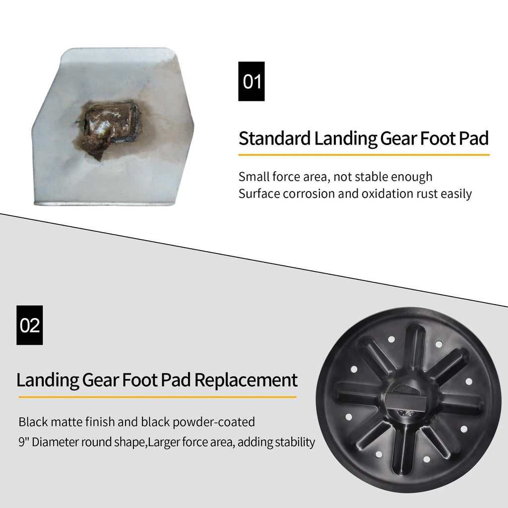 Set of 2 Trailer Jack Landing Foot Plate Pad for A-Frame RV Boat (9 Inch)