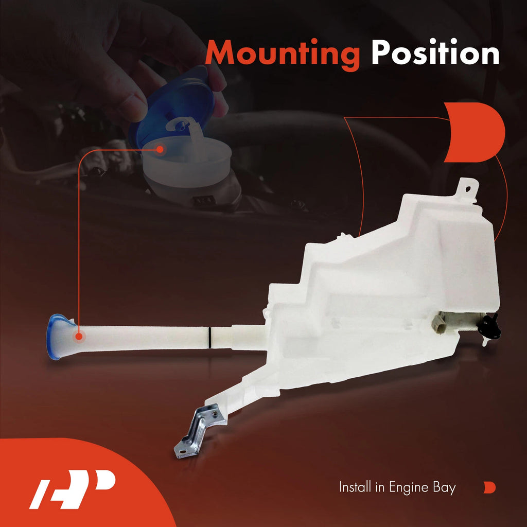 Windshield Washer Reservoir with Pump & Cap for Nissan Quest