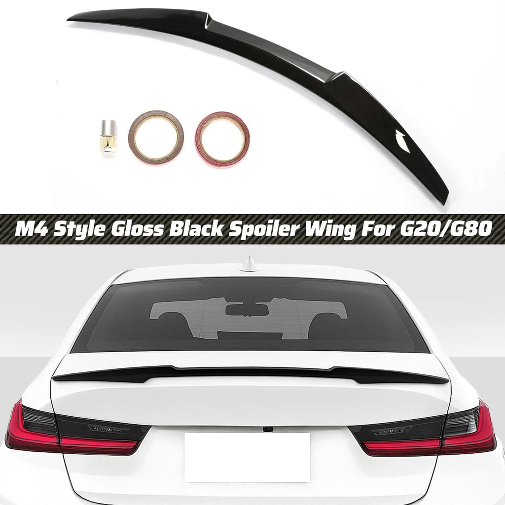 Rear Trunk Spoiler for BMW G20 330i G80 M3 (2019–2025) Gloss Black M4 Style