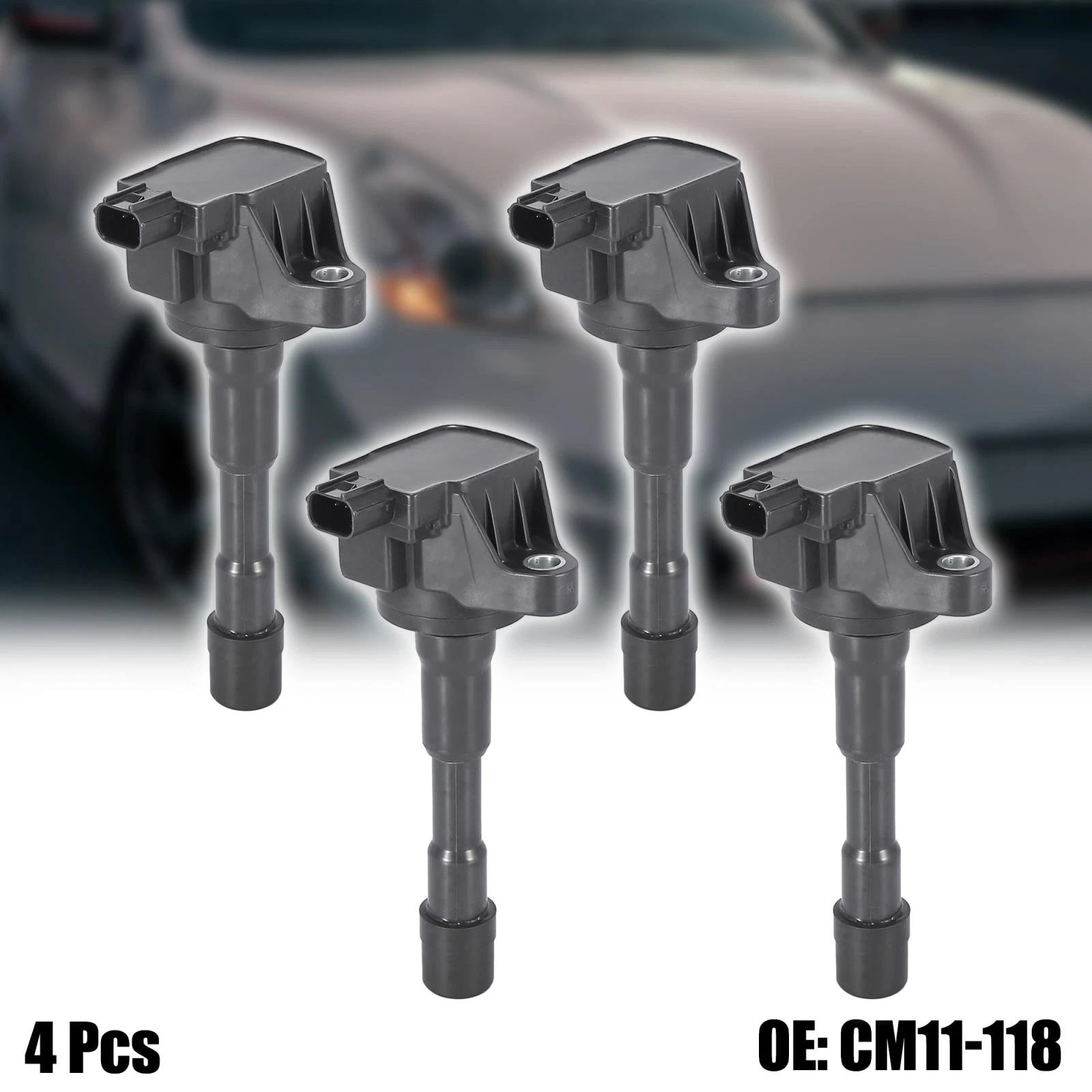 Set of 4 Ignition Coils for Honda CM11-118 (Year Range Not Specified)