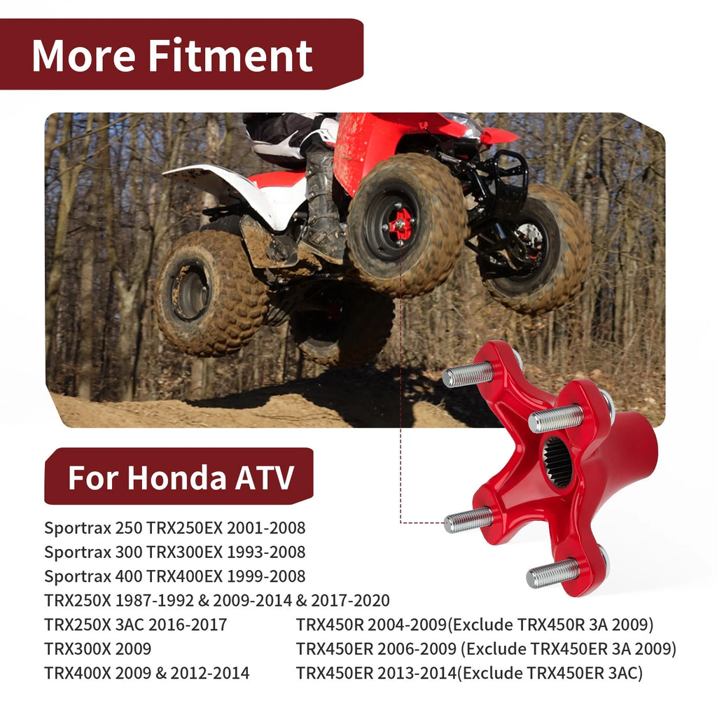 Rear Red Wheel Hub for Honda Sportrax TRX250EX TRX300EX TRX400EX (1993–2008)