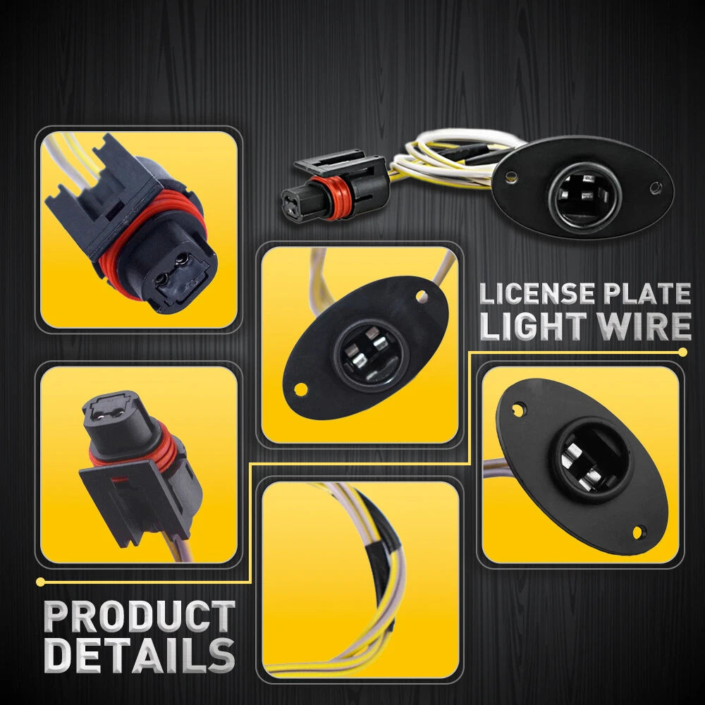 2 License Plate Light Wire Harnesses for Dodge Ram 1500 2500 3500 (1994–2001)