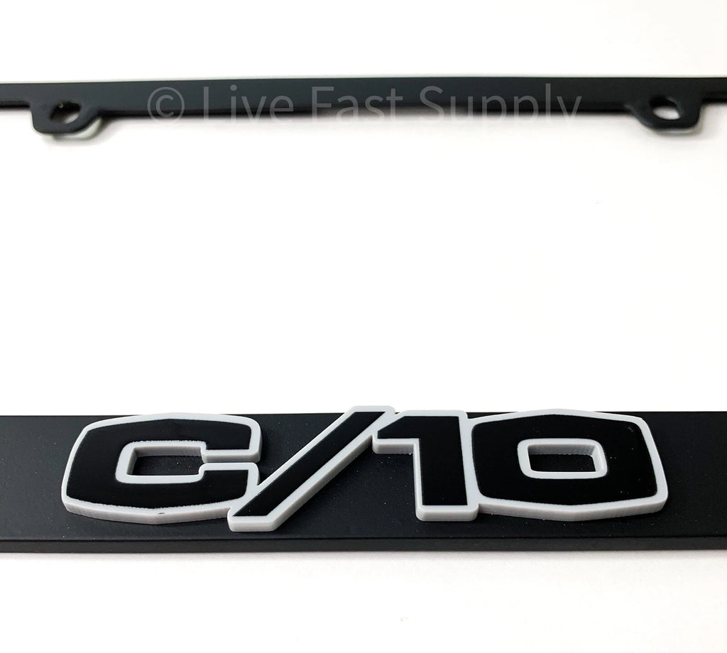 Matte Black Premium License Plate Frame with Script for Chevy C10 (1960–1966)