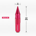 Set of 20 M12X1.5 Pink JDM Conical Hex Wheel Lug Nuts with Spike & Extension