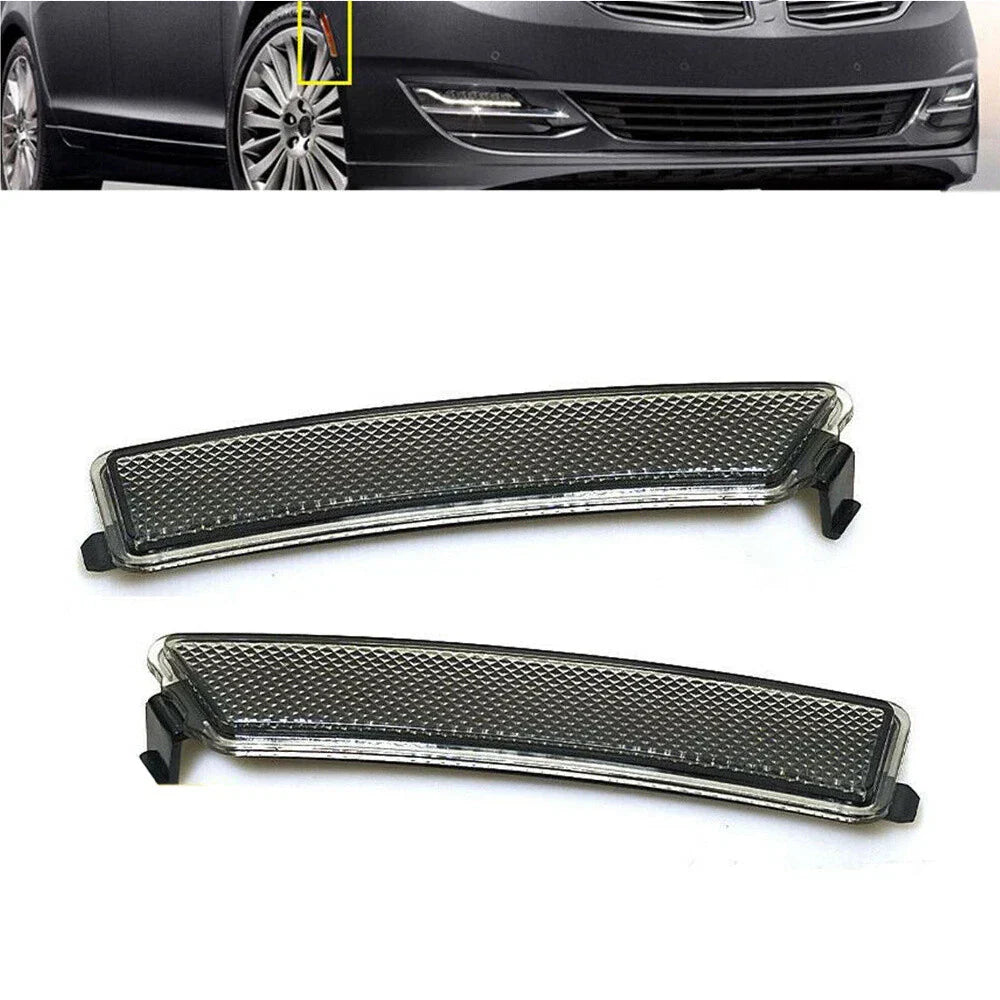 Smoke Front Bumper Side Marker Reflector Lamps for Lincoln MKZ (2013-2016)