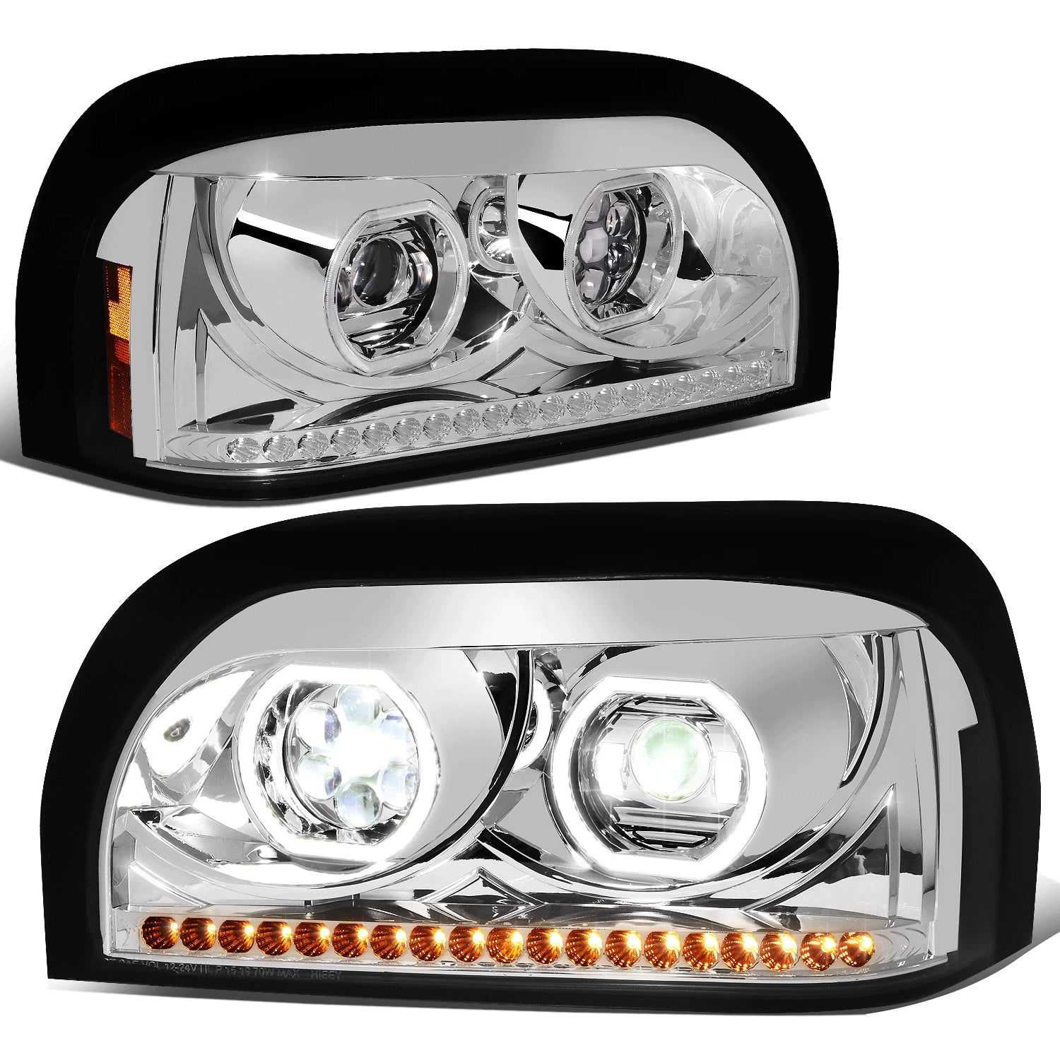 Sequential LED Signal Projector Headlights for Freightliner Century Class (1996–2010)