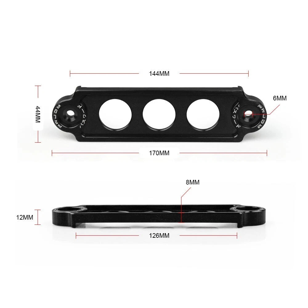 Black Aluminum Battery Tie Down Bracket for Honda Civic CRX (1988–2000)