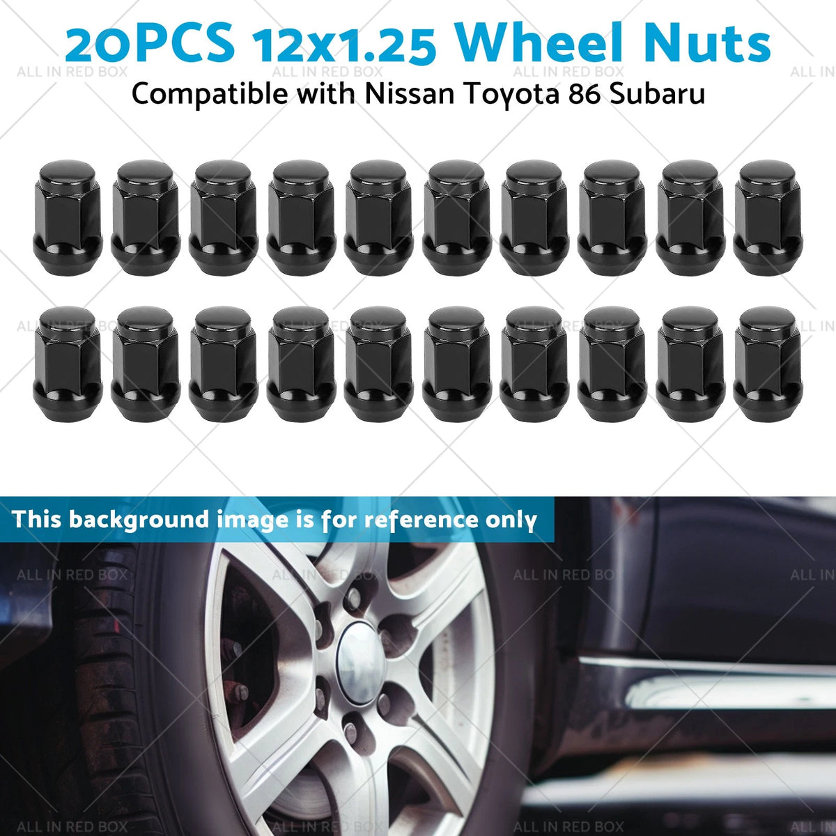 20PCS Wheel Nuts 12x1.25 for Nissan 350Z 370Z Subaru WRX BRZ 86