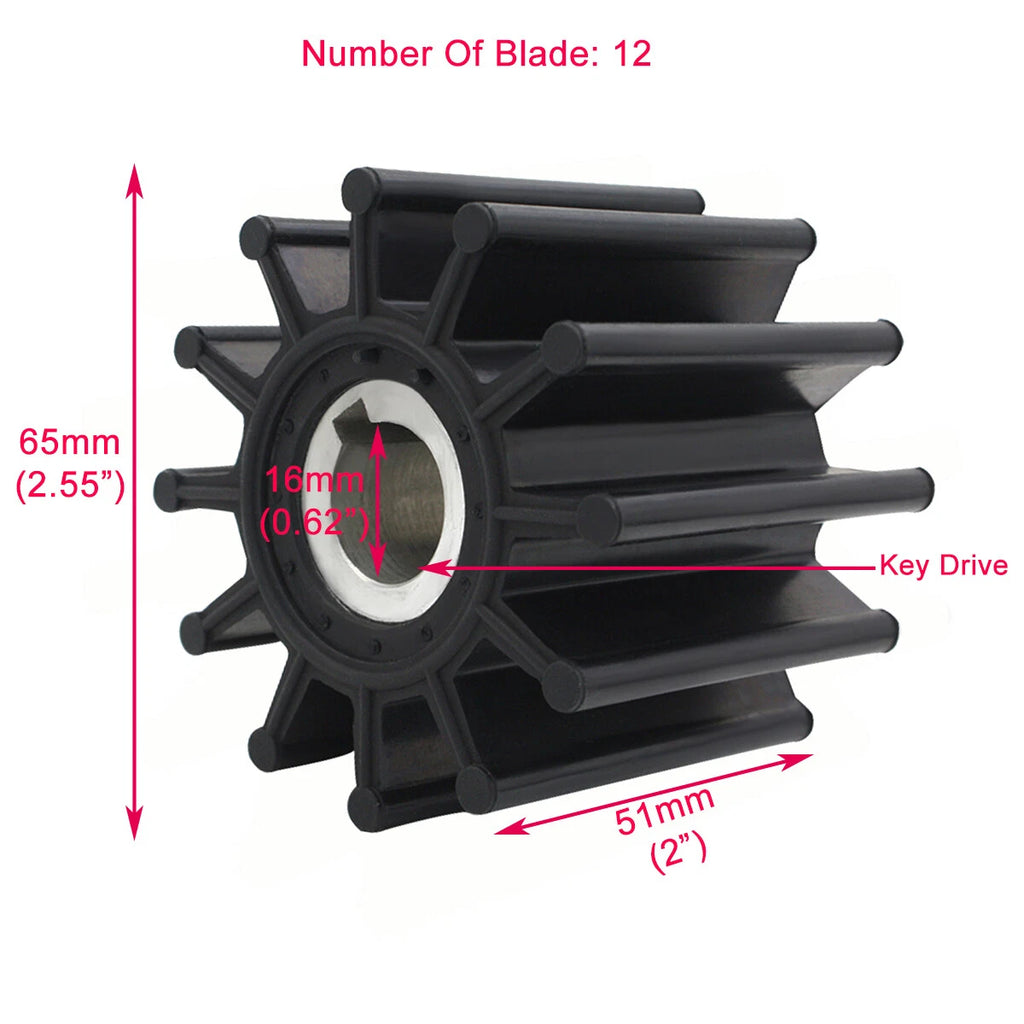 Water Pump Impeller for Jabsco (18327-0001, CEF, 500167, JMP 7532-01)