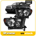 2X Headlights for Toyota Tundra, Sequoia (2007–2017) Black Housing