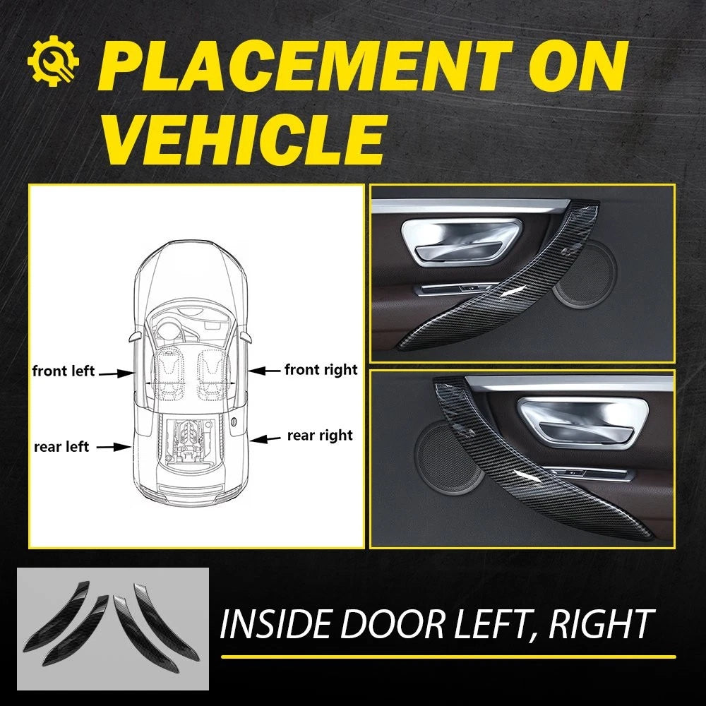 Carbon Fiber Inside Door Handle Cover Trim for BMW 3 Series F30 F31 (2013–2018)