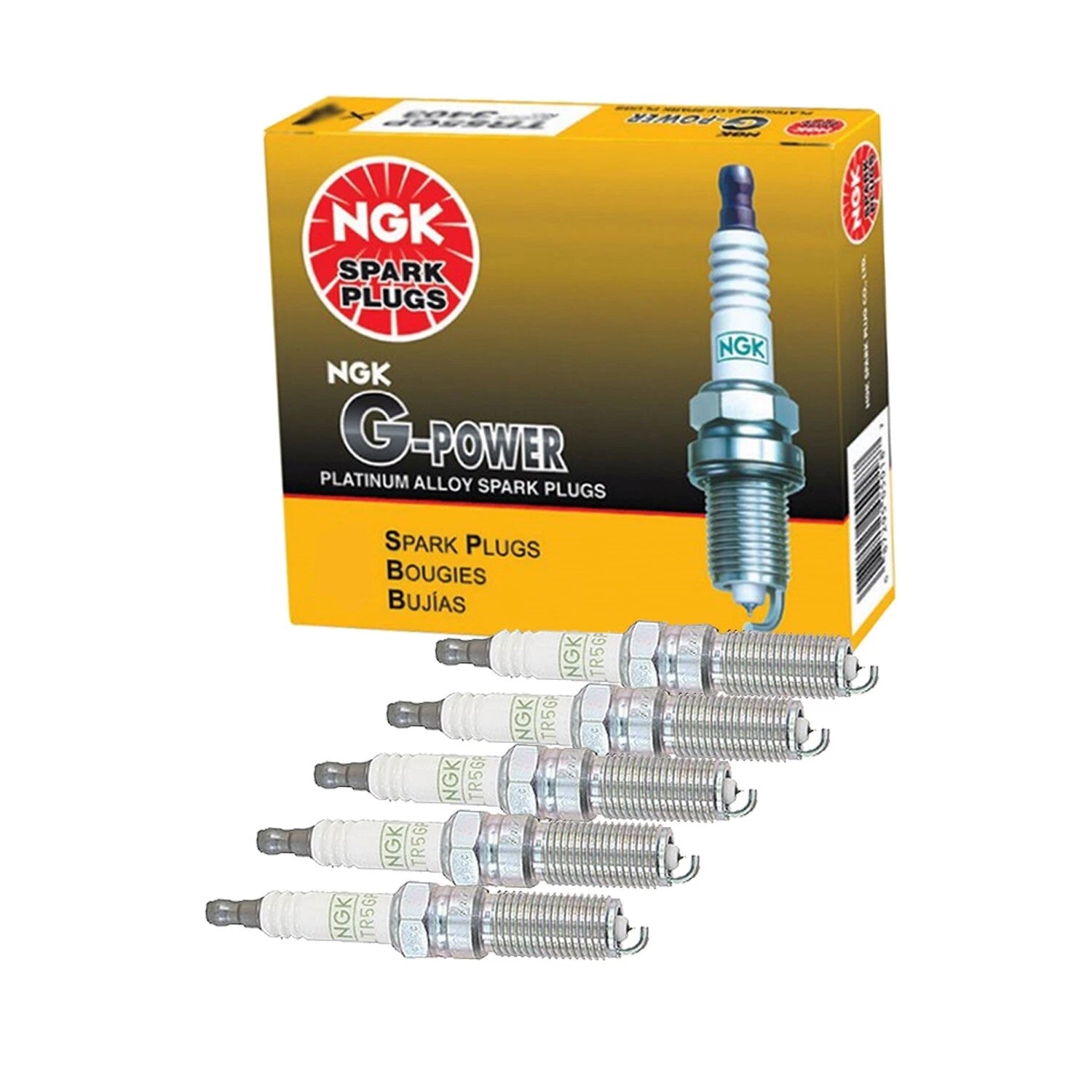 Set of 5 NGK G-Power Platinum Spark Plugs for Buick Chevy GMC Isuzu (L5)