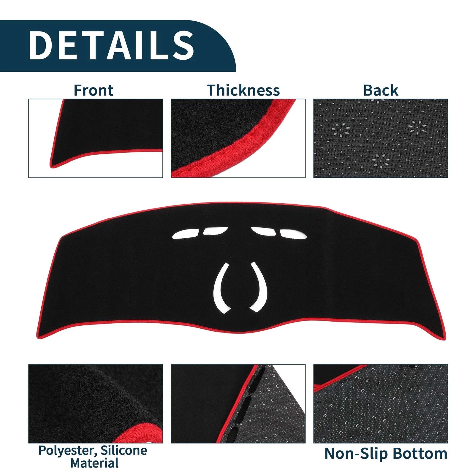 Dashboard Cover Mat for BMW Mini Cooper F55/F56 (2014–2024) Black Red