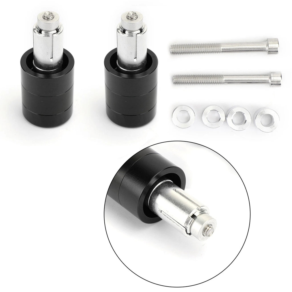 Set of 2 CNC Black 7/8" 22mm Handle Bar Ends Vibration Reducing Sliders
