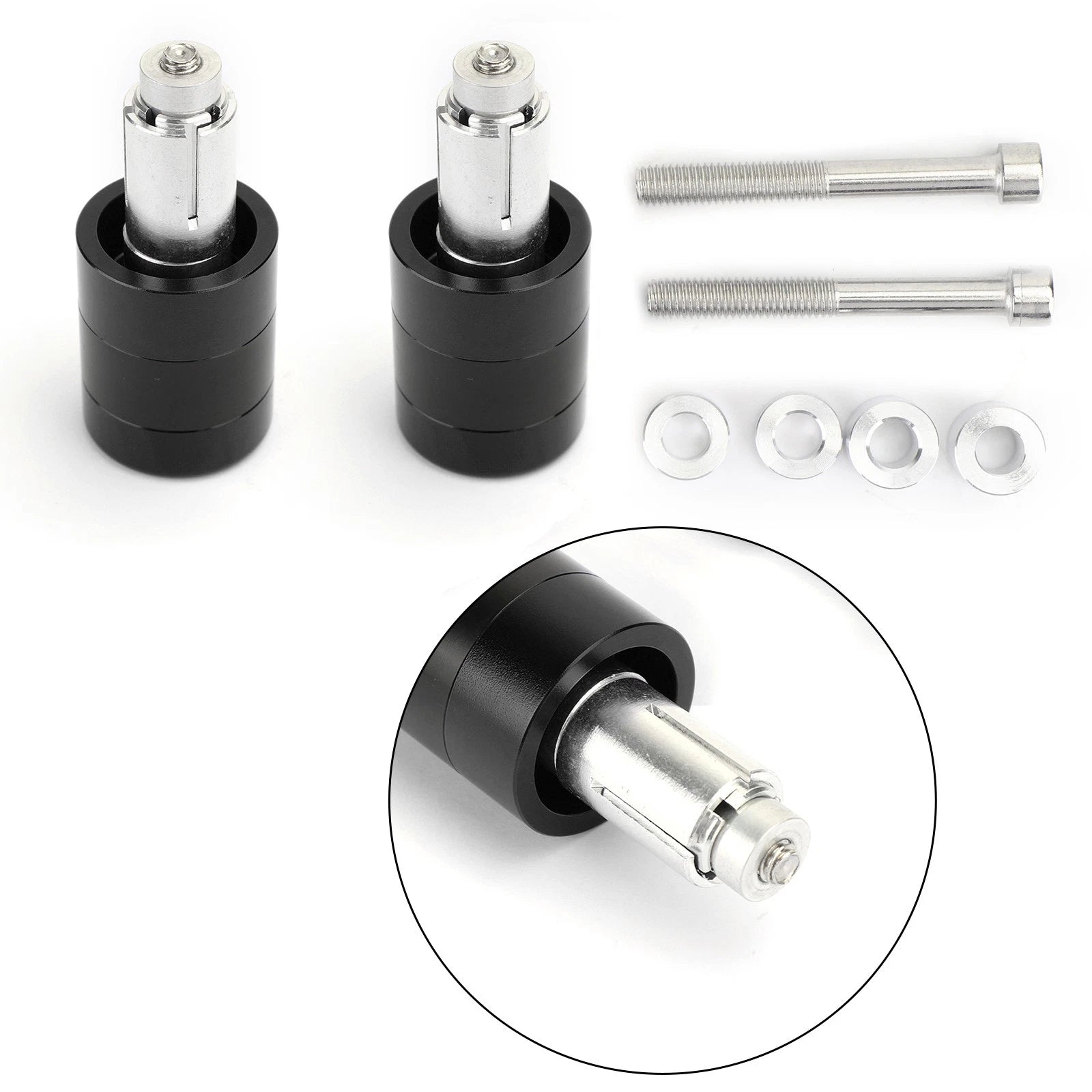 Set of 2 CNC Black 7/8" 22mm Handle Bar Ends Vibration Reducing Sliders