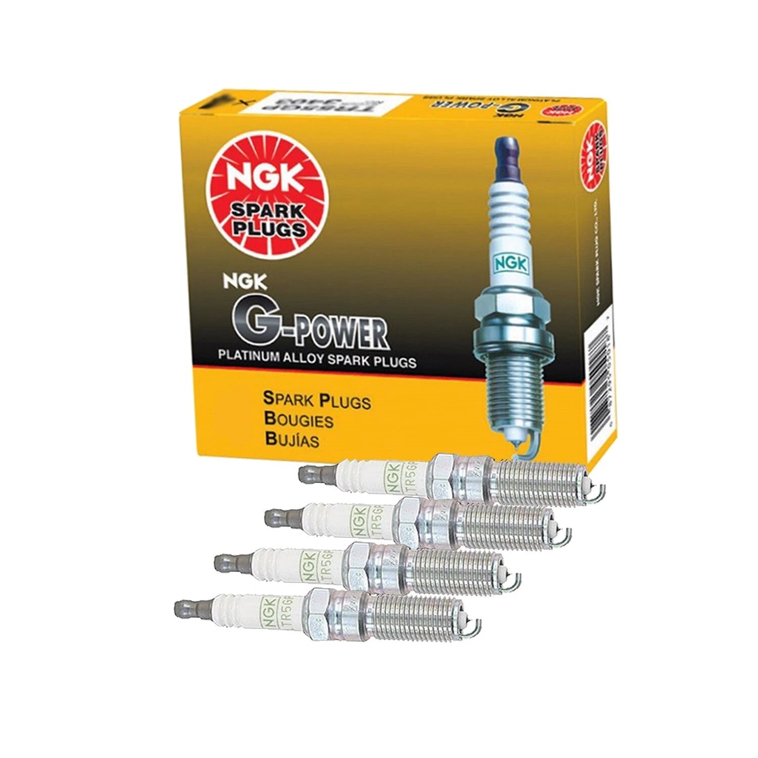 Set of 4 NGK G-Power Platinum Spark Plugs for Buick Chevy Ford GMC Saturn (L4)
