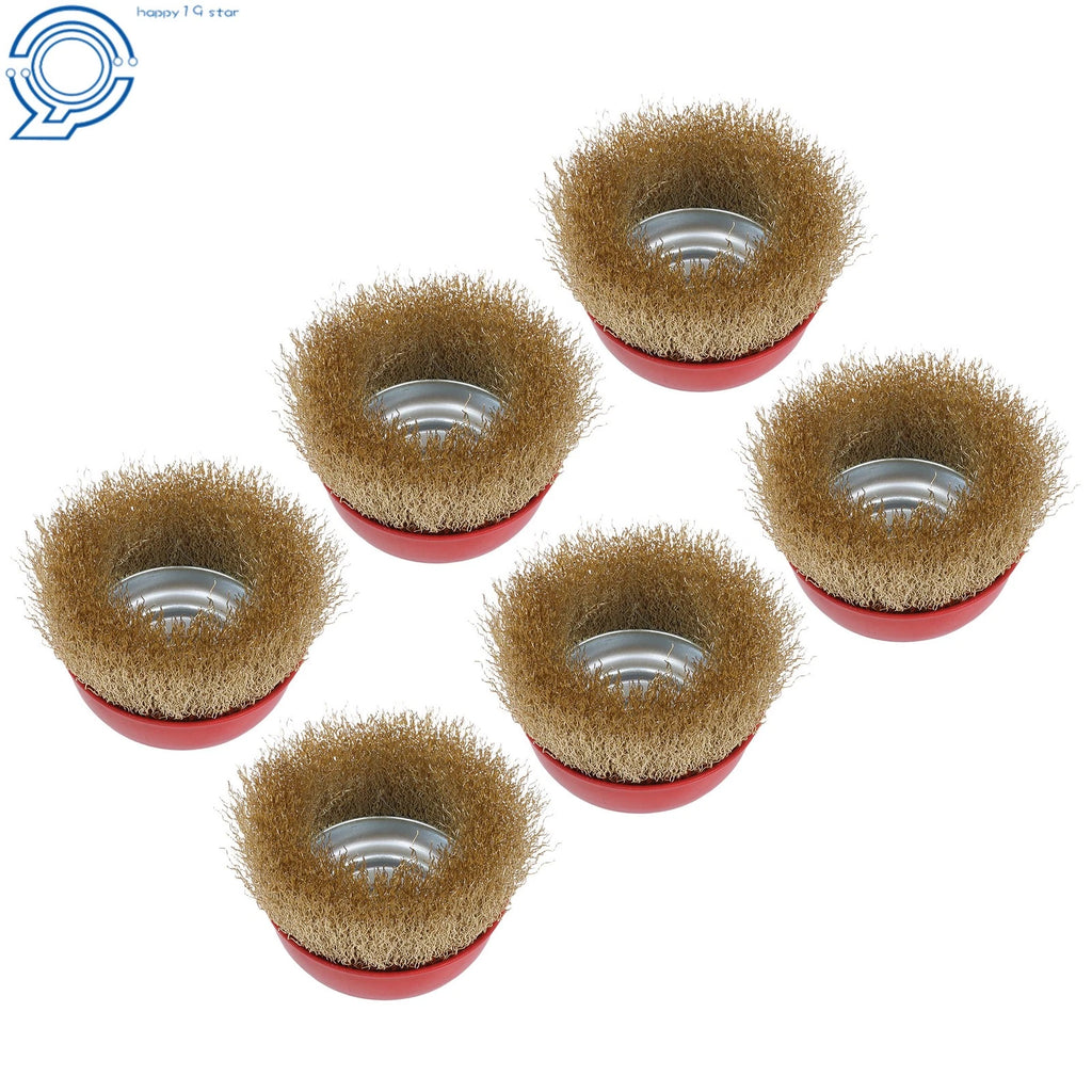 Set of 4 Crimped Wire Cup Wheel Brushes for Grinders