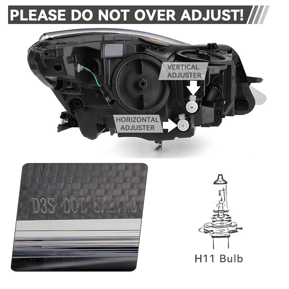 HID/Xenon Projector Headlight Set for Buick Regal (2014–2017) Left+Right Pair