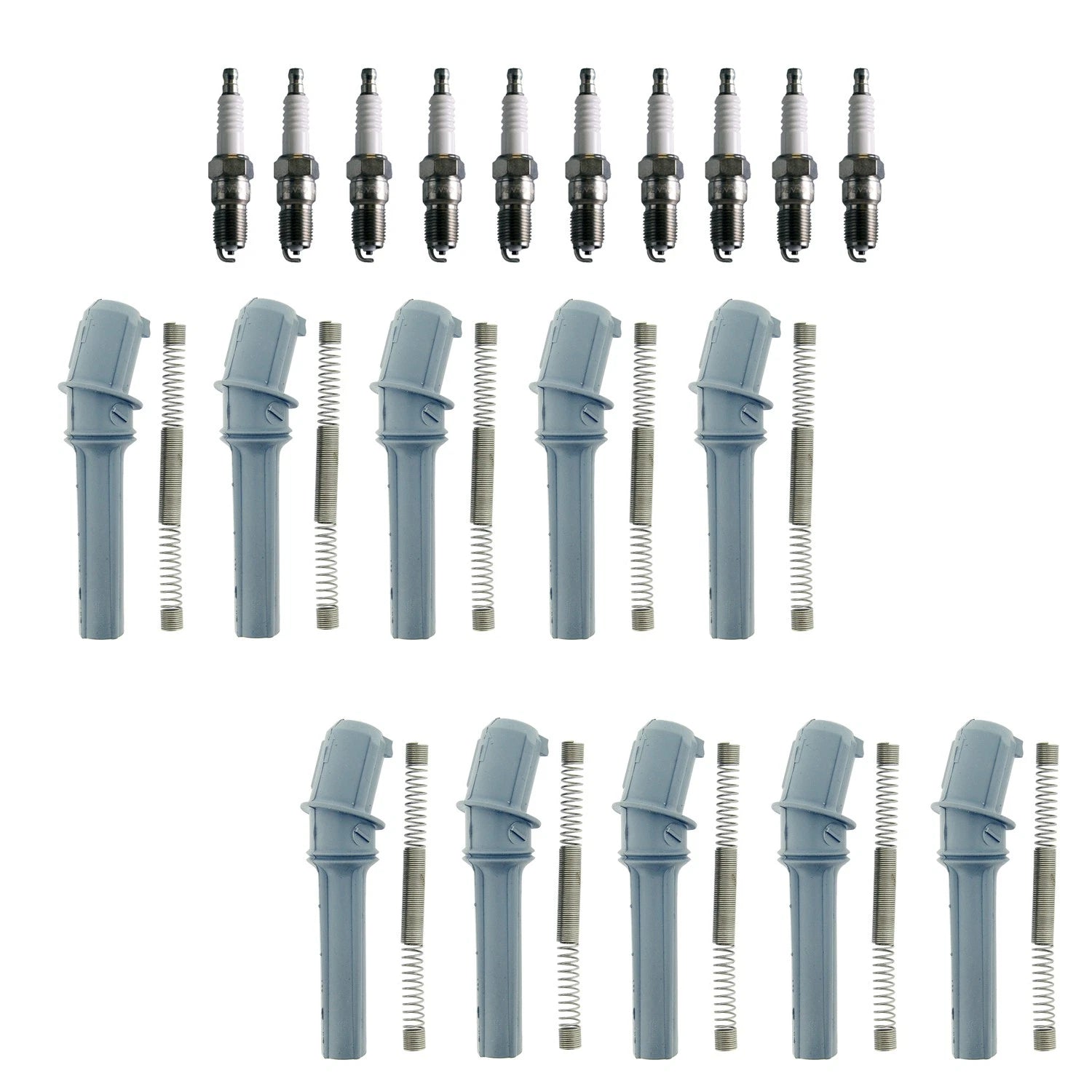 Set of 10 Denso Standard Plugs & NGK Ignition Coil Boots for E-350 (1992–2005)