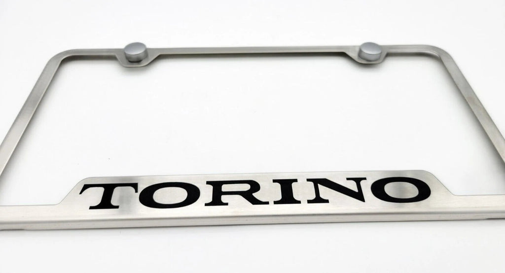 Brushed Notched Stainless License Plate Frame for Ford Torino (1968–1976)