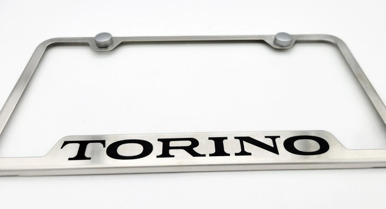 Brushed Notched Stainless License Plate Frame for Ford Torino (1968–1976)