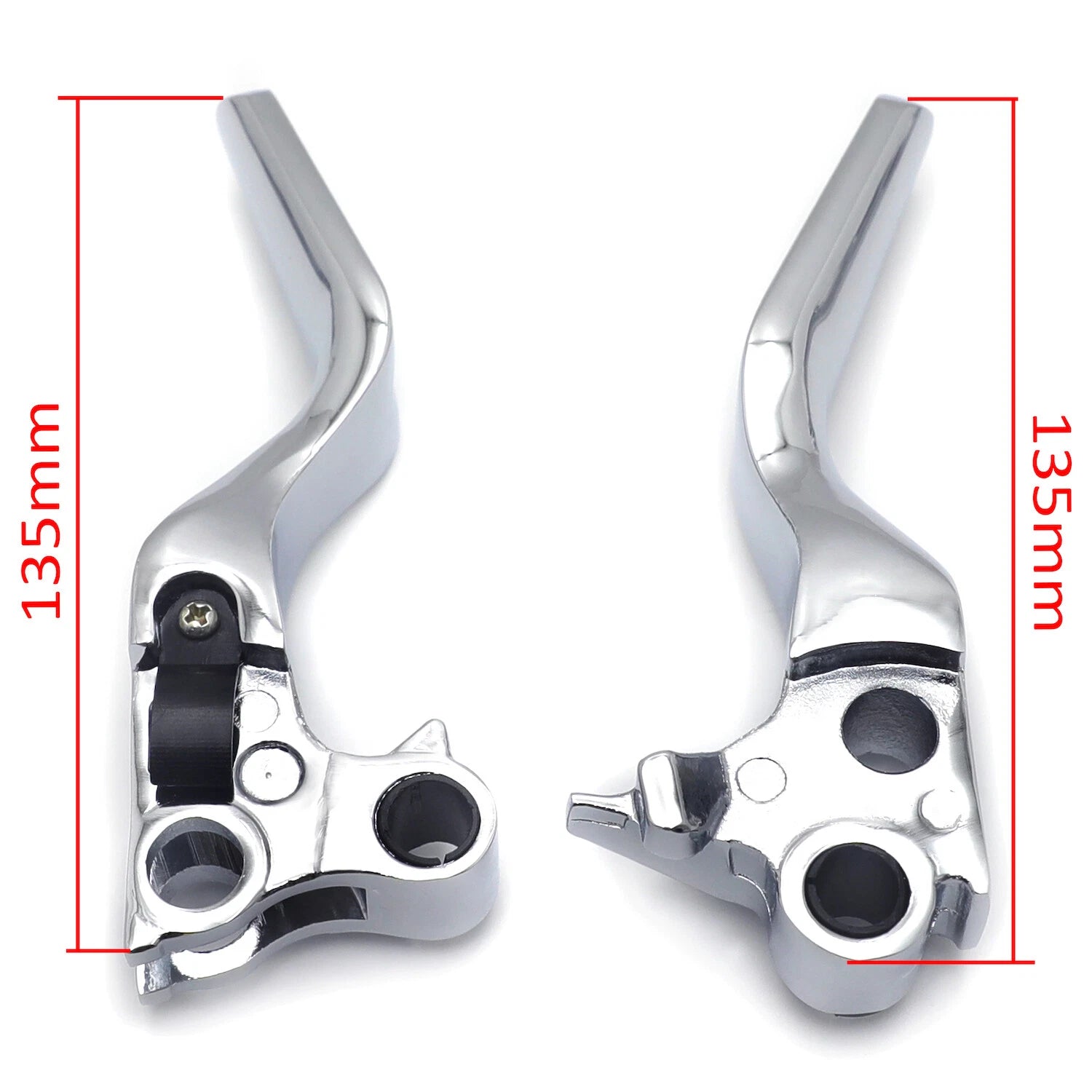 Chrome Skull Shorty Brake Clutch Levers for Harley XL/Dyna/Touring (1996–2007)