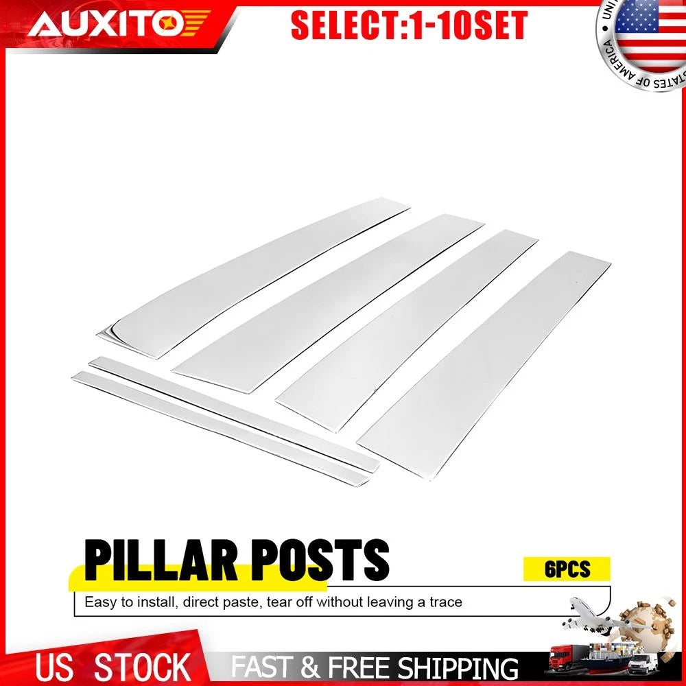 Set of 6 Chrome Pillar Post Covers for Cadillac Deville DTS (2000–2011)