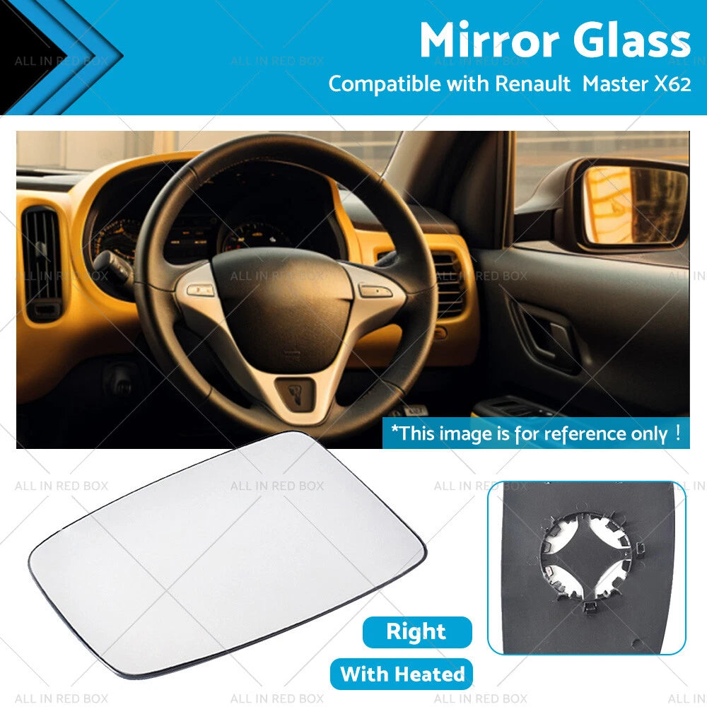 Right Mirror Glass for Renault Master X62 (2010–2019) Heated Convex
