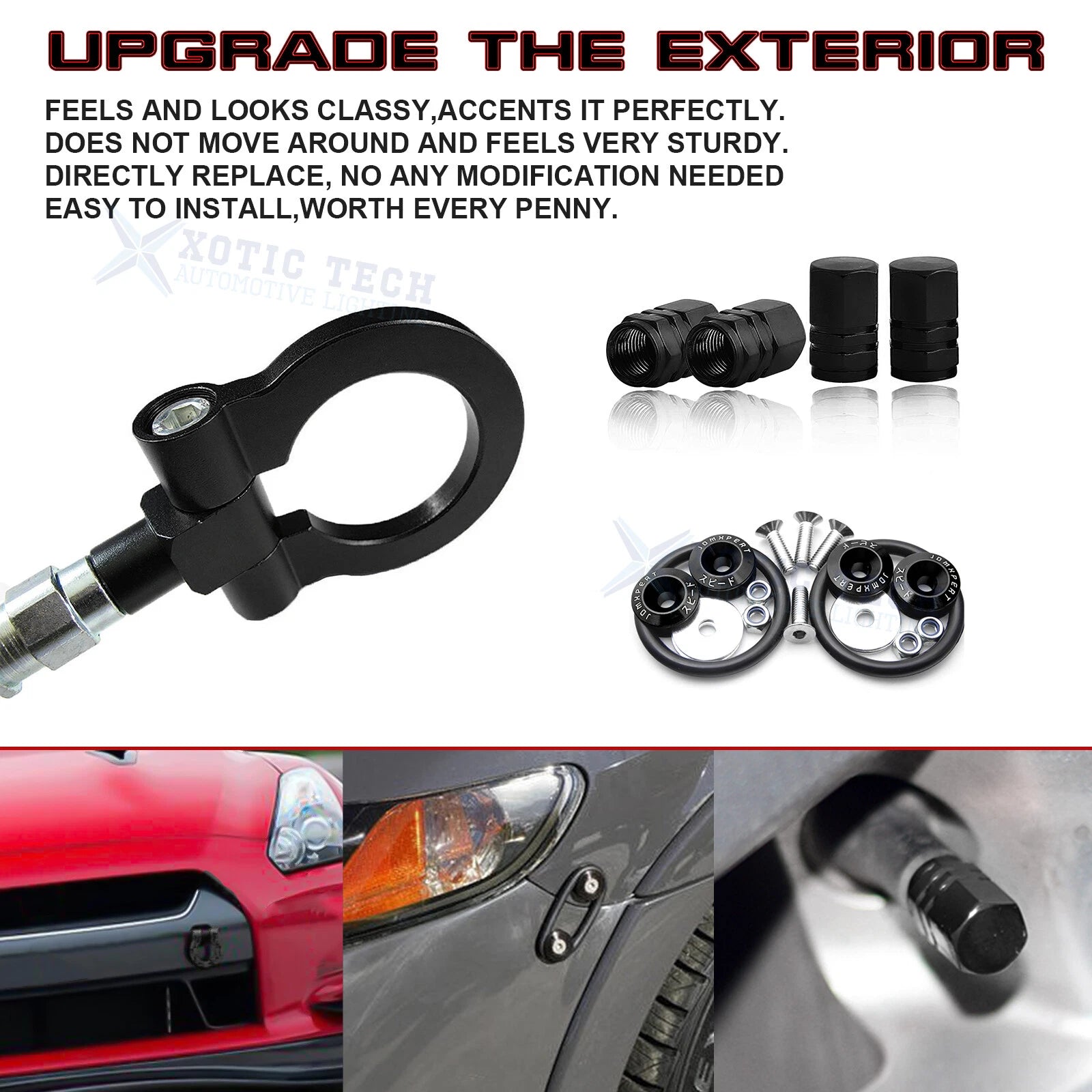 Towing Hook, Tire Valve Stem & Release Fastener for Infiniti FX35 FX45 (2003-2017)