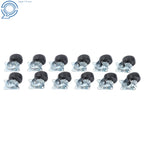 12 Pack Rubber Swivel Caster Wheels for Load Capacity 340lbs (2")