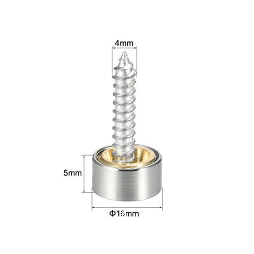 Set of 8 Mirror Screws for Stainless Steel Brushed