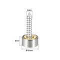 Set of 8 Mirror Screws for Stainless Steel Brushed
