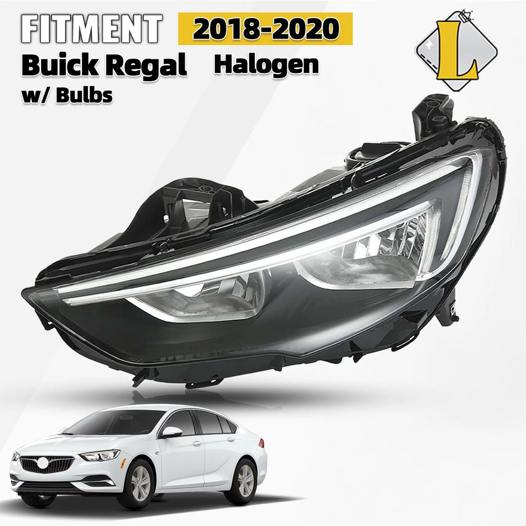 Halogen Headlight for Buick Regal (2018–2020) Left Driver Side, Bulb