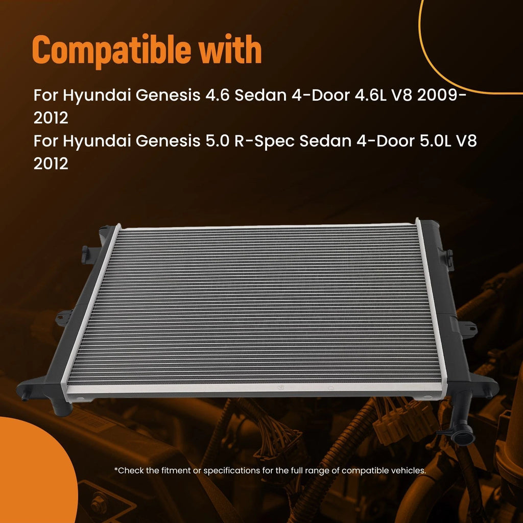 Coolant Radiator for Hyundai Genesis 4.6 V8 (2009–2012) 253103M900 Aluminum
