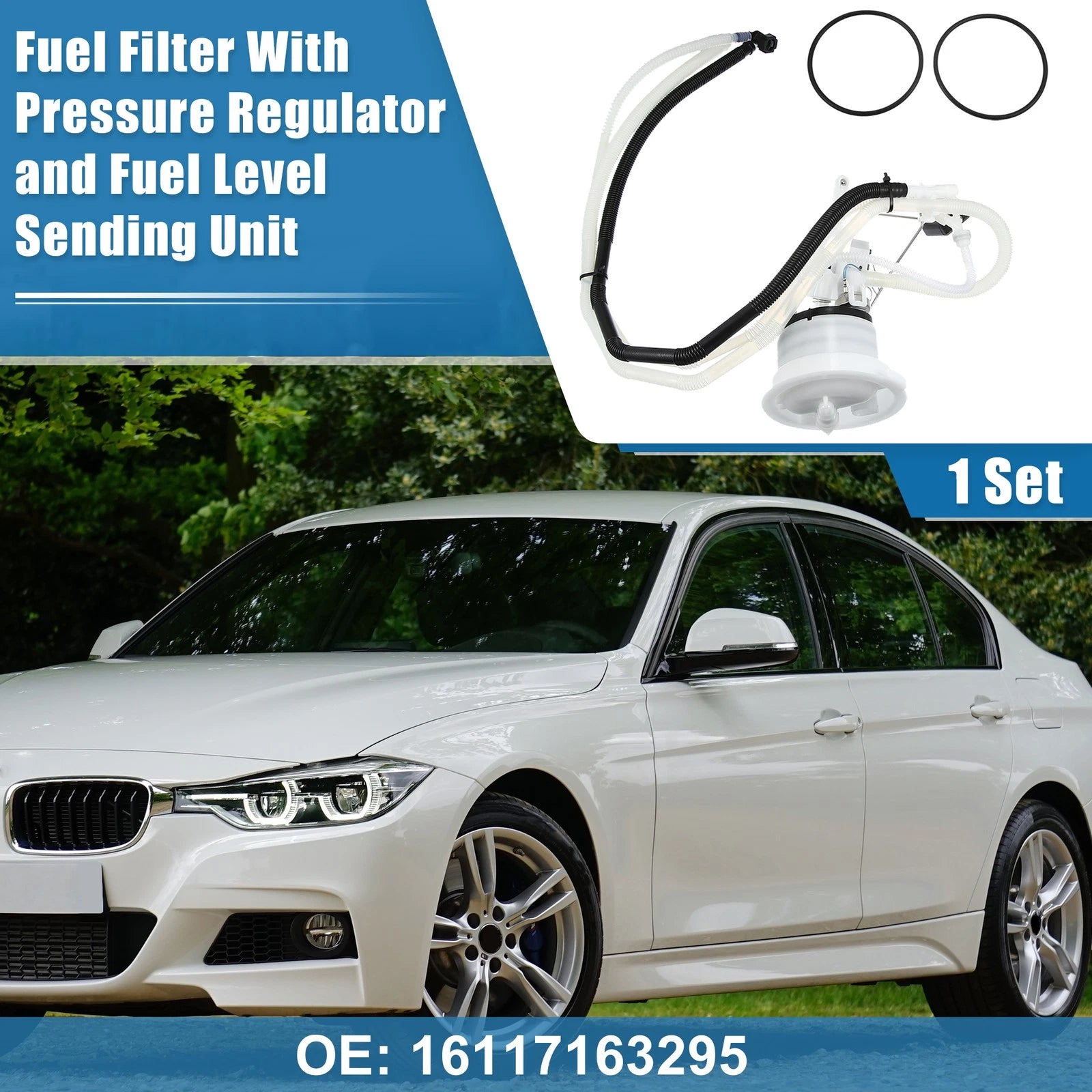 Set of 1 Fuel Filter with Pressure Regulator for BMW 128i 135i 325xi (2008–2013) 16117163295